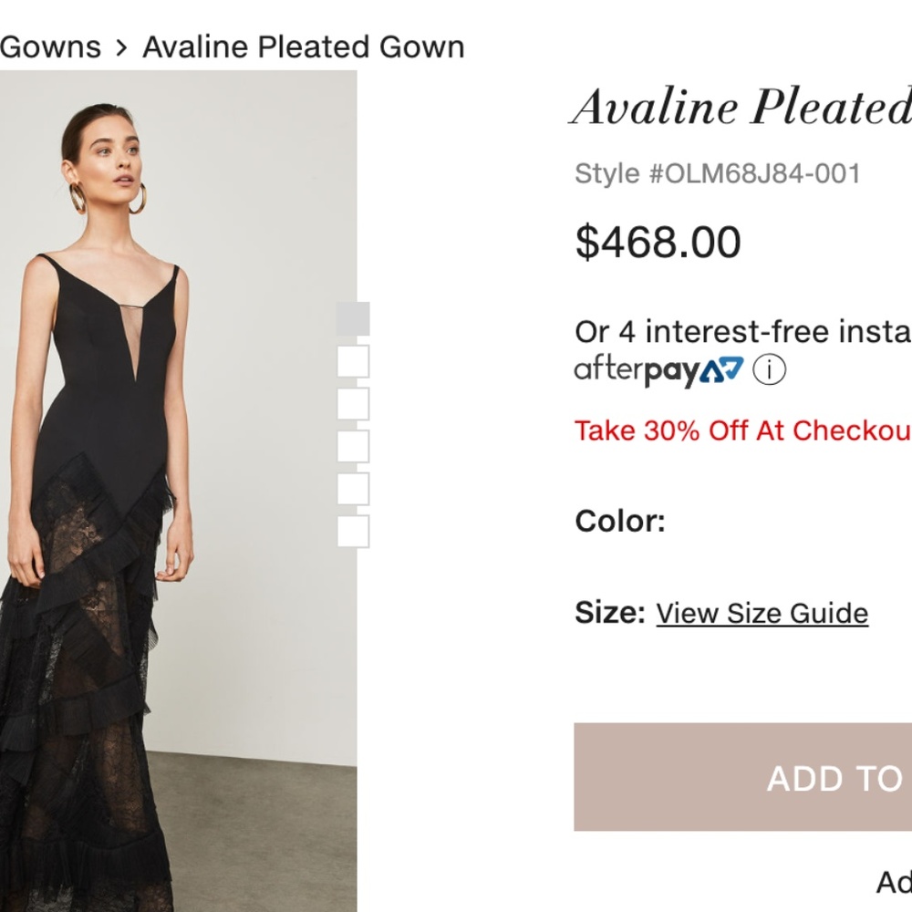 BCBGMaxAzria Black Lace and Mesh Prom Gown - Picture 2 of 6